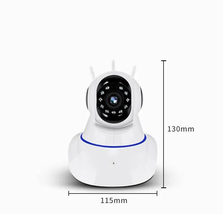 White dome-style wireless network camera with 3.6mm lens for HD surveillance