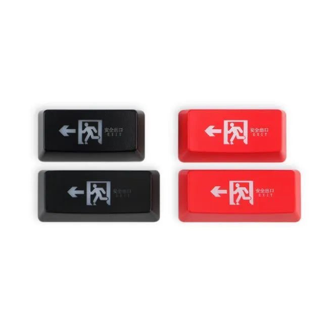 Red emergency exit symbol backspace keycap for mechanical keyboard customisation