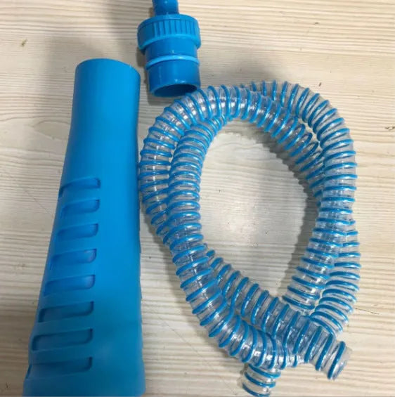 Blue suction pipe vacuum attachment with 114cm hose and three dust bags for appliance cleaning