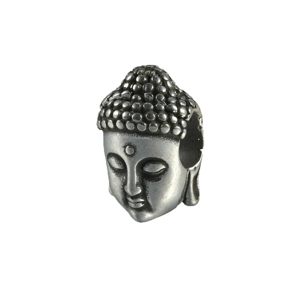 Stainless steel hollow skull Buddha earrings with electroplated colour finishes