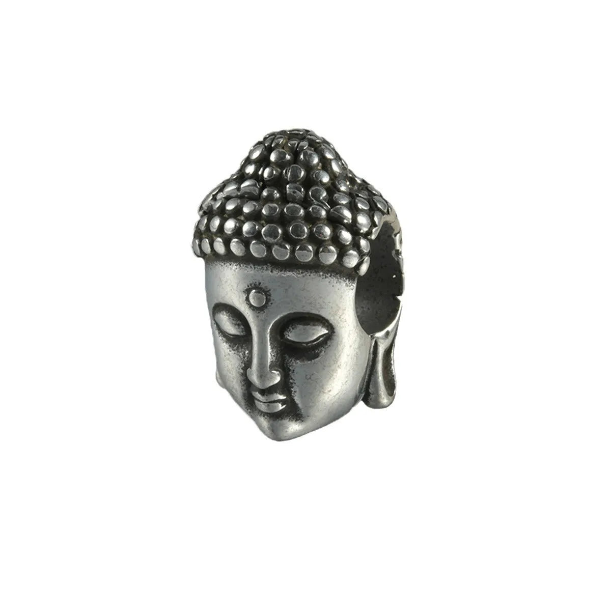 Stainless steel hollow skull Buddha earrings with electroplated colour finishes
