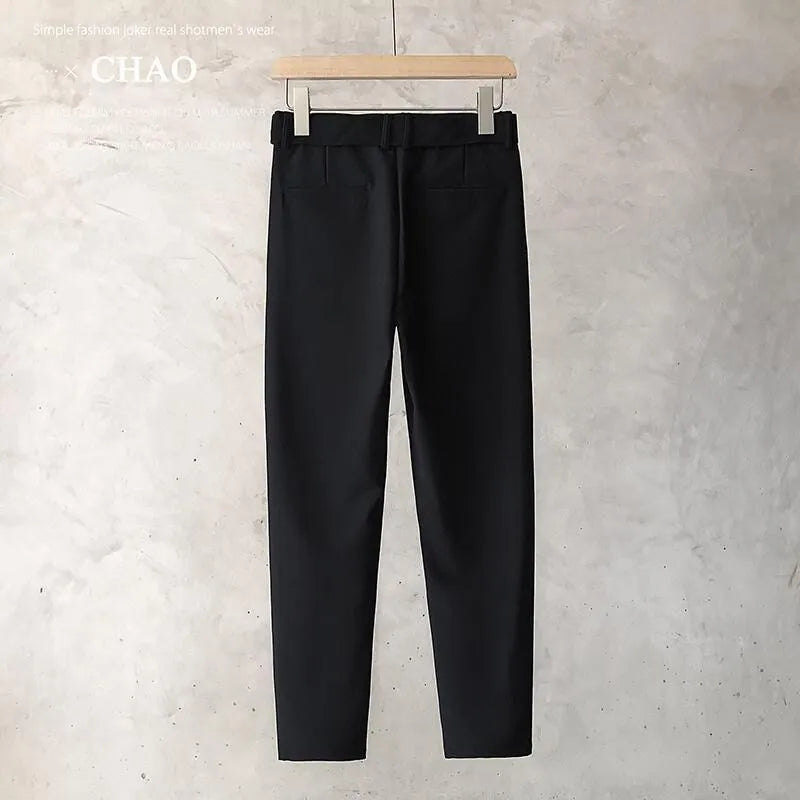 Boys slim straight tapered trousers in wool blend fabric, shown in black, white, dark grey and light grey