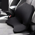 Memory cotton car waist pad and headrest unit in beige colour on a car seat.