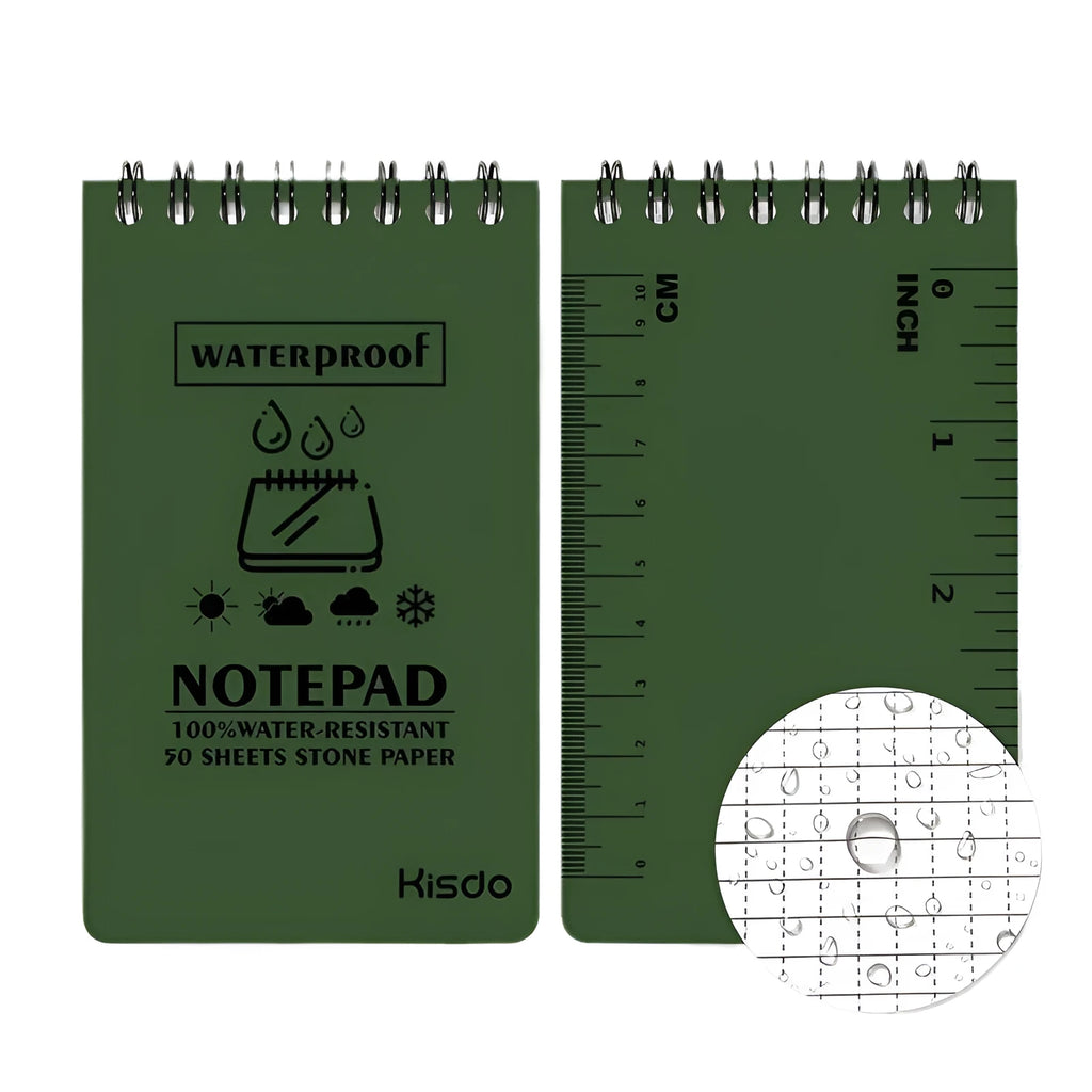 Spiral-bound waterproof office notepad with PP cover and stone paper pages in camouflage pattern