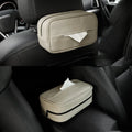 Black leather hanging organiser box with dimensions 230mm x 110mm x 90mm for car storage