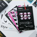 Boxed set of two fresh style printed postcards with messages 'Time Not Arrived' and 'Warm Wind Not Exhausted'.