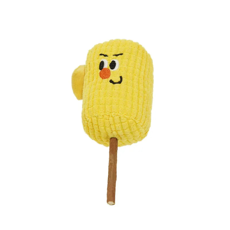 Corn cob and polio wood cat tooth cleaning toy with catnip for dental health