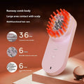 Pink and black smart massage comb with red light therapy for hair care under 10cm