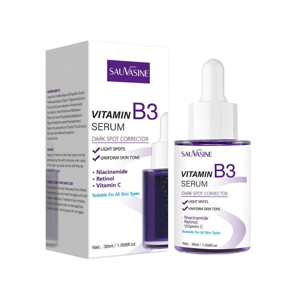 Vitamin B3 30ml facial essence bottle for universal skin type nourishing and firming