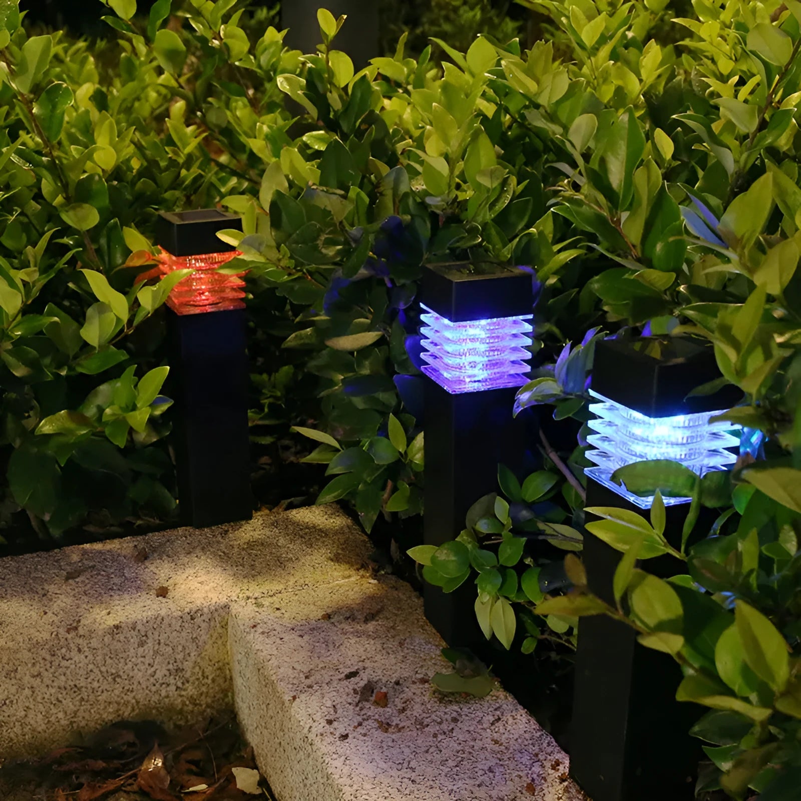 Square solar lawn ground lamp for garden lighting with IP65 waterproof rating
