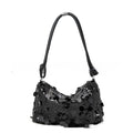 Women's summer crossbody bag with single strap and sandwich pocket design in black, gold, or silver