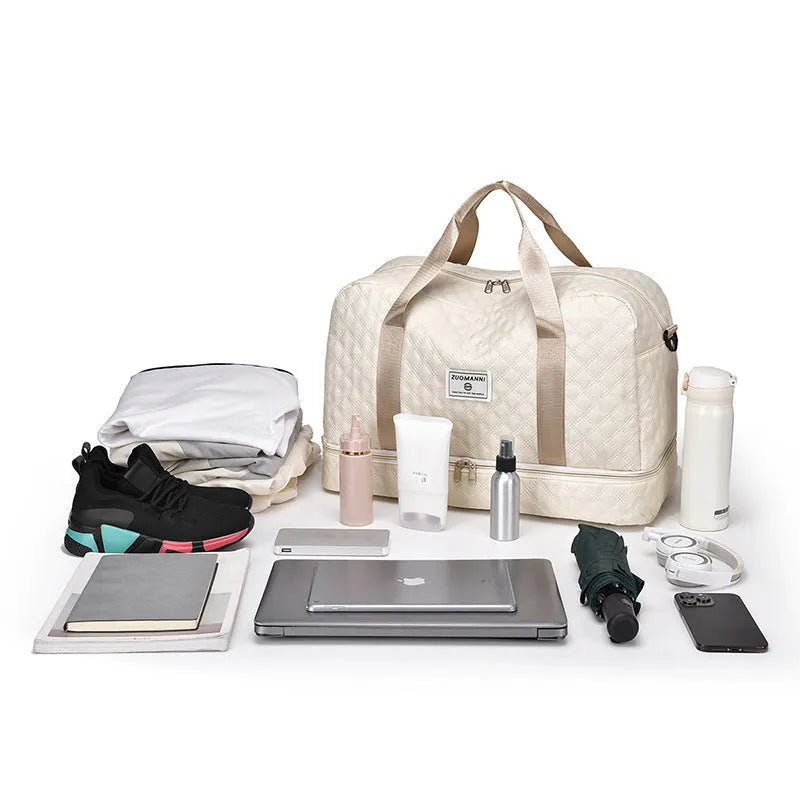 Oxford cloth travel bag with 36-55 litre capacity in street trend style available in multiple colours