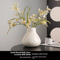 Ceramic decorative vase with artificial orchid flowers in black or white colour options