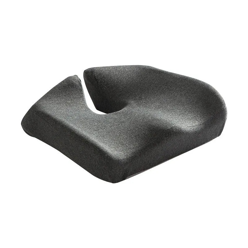 Memory foam office chair cushion for waist support during long sitting sessions in black, grey or light grey