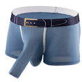 Men's solid colour Ice Silk boxer shorts laid flat, showing mid-waist design.