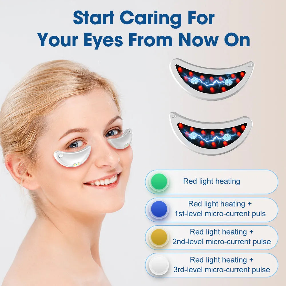 White red light EMS wireless eye beautification instrument for facial massage and dark circle treatment