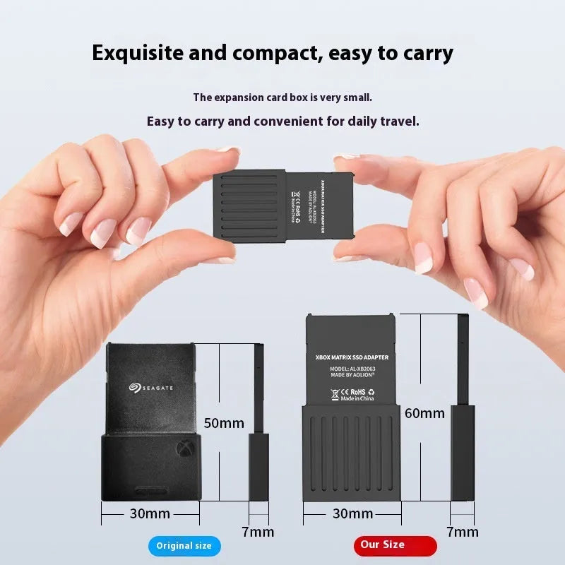 Aluminium alloy Xbox Series X and S hard disk switching box with screwdriver and manual.