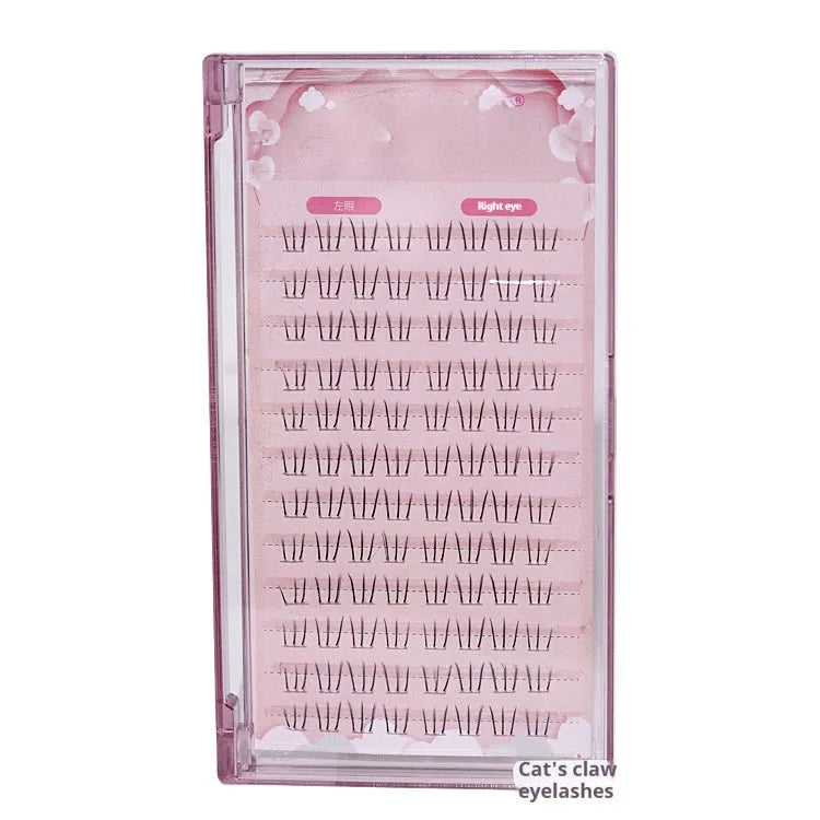 Pack of 12-row segment false eyelashes in 4mm, 5mm, and 6mm lengths with pointed tails.