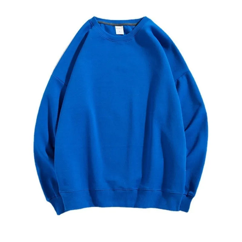 Cotton off shoulder sweater round neck loose fitting pullover in solid colour