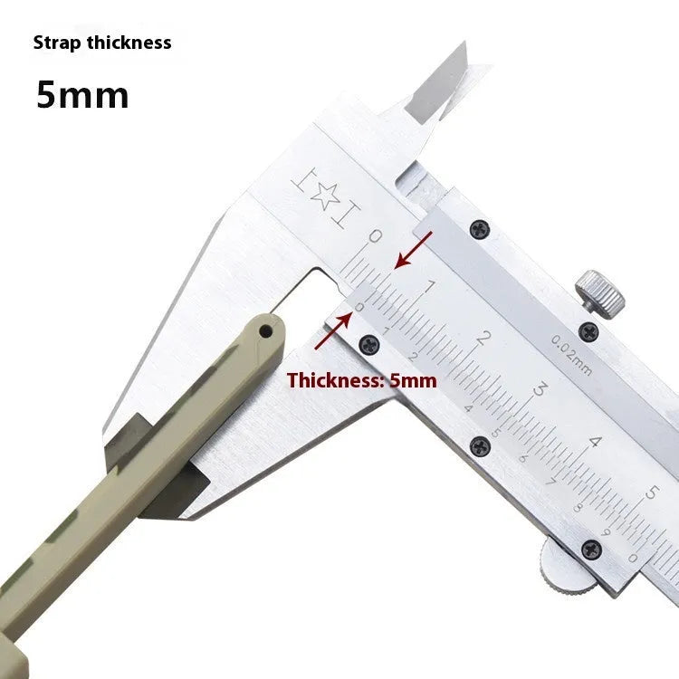 Green camouflage silicone watch strap showing 20mm width and 5mm thickness