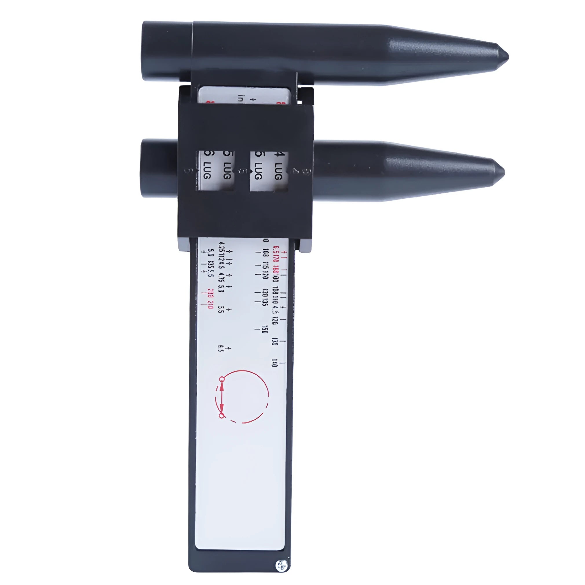 Digital hole distance measuring tool with electronic display for wheel hub modification projects