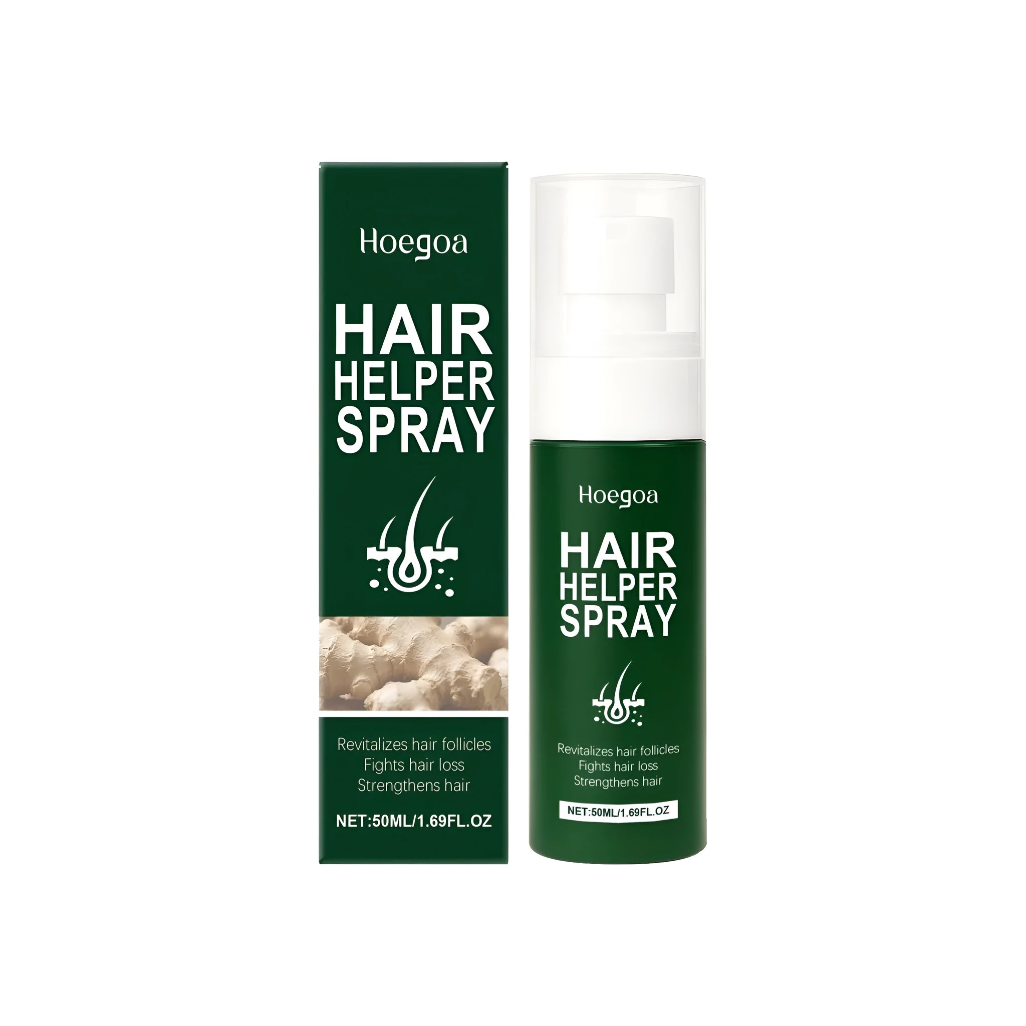 50ml Hair Helper Spray bottle with ginger root oil and botanical extracts