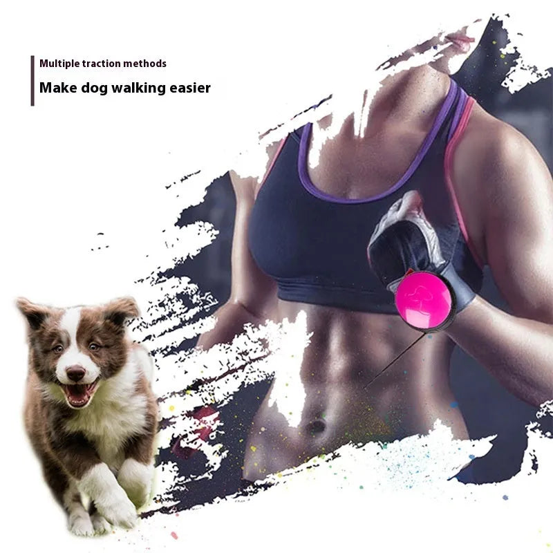 Retractable dog leash extended to 3 metres with automatic mechanism and nylon construction