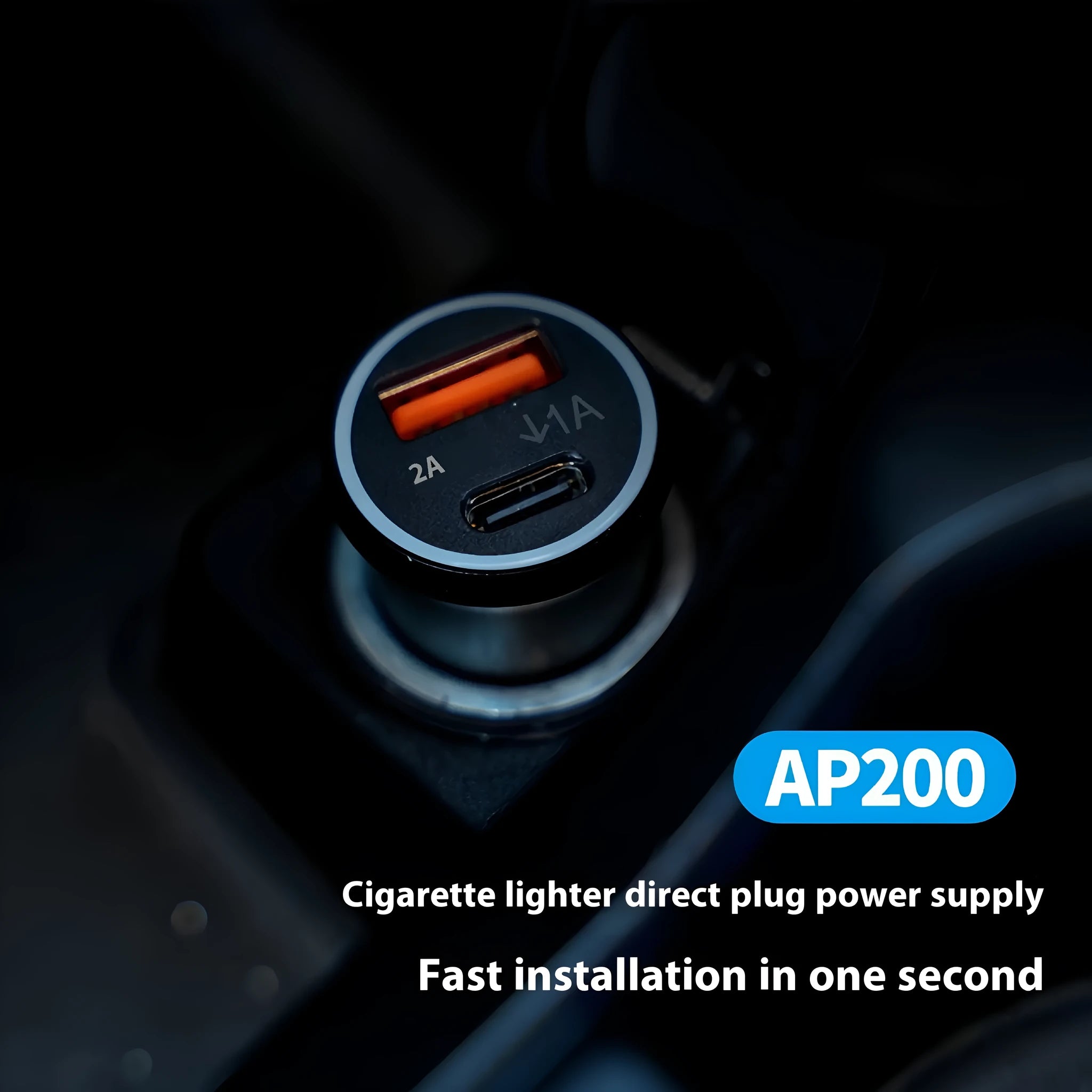 Black ABS plastic car charger GPS locator device for vehicle tracking