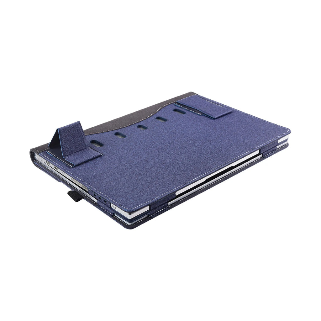 Black imitation leather laptop sleeve with Chinese-style fabric craft for Microsoft Laptop6