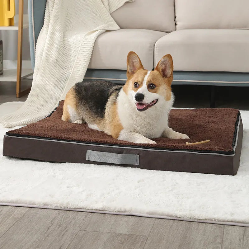 Removable washable memory sponge dog mat in khaki, sizes from 50x40cm to 120x75cm