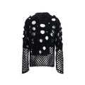 Men's black loose fit hoodie with pearl decoration on front