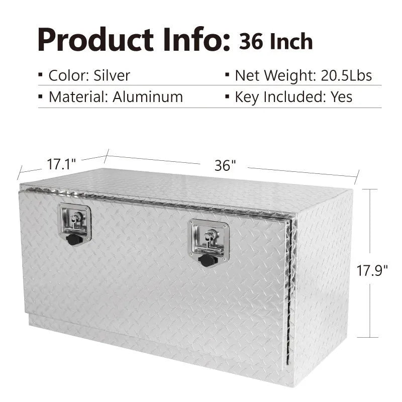 26-inch black aluminium alloy professional toolbox with T-casting design