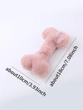 Blue Love Bone shaped plush dog toy with bite resistant texture and internal squeaker.