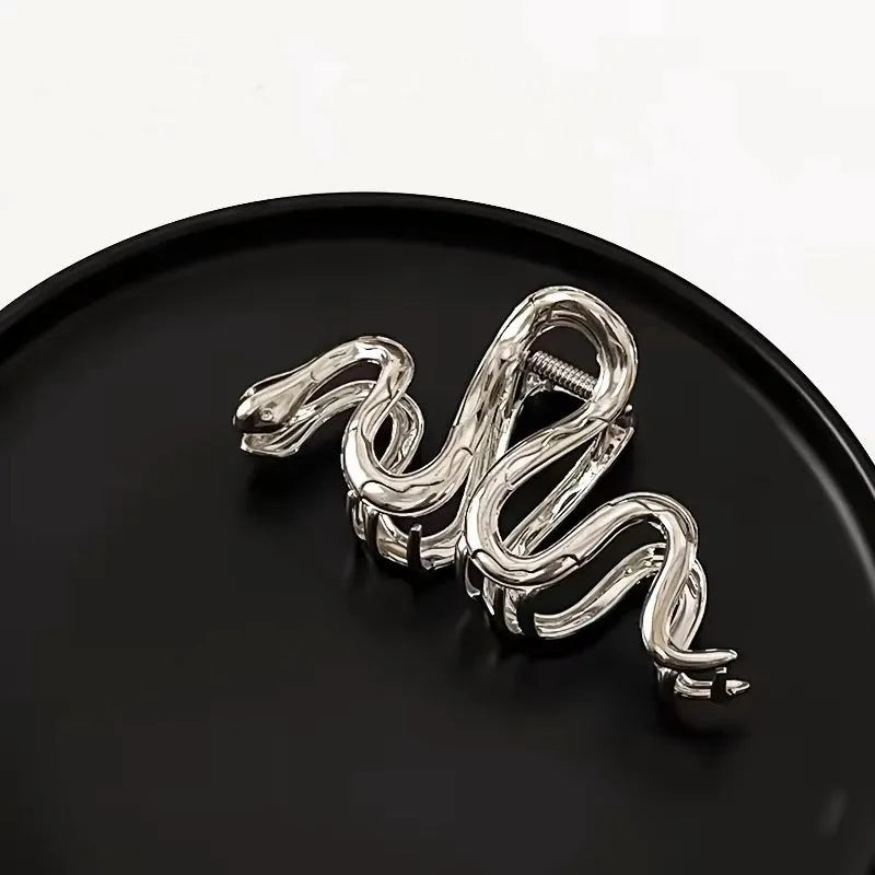 Slytherin serpentine metal hair clip measuring 10.5cm in silver or gun black