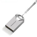 Mini black and silver metal USB flash drive showing compact size