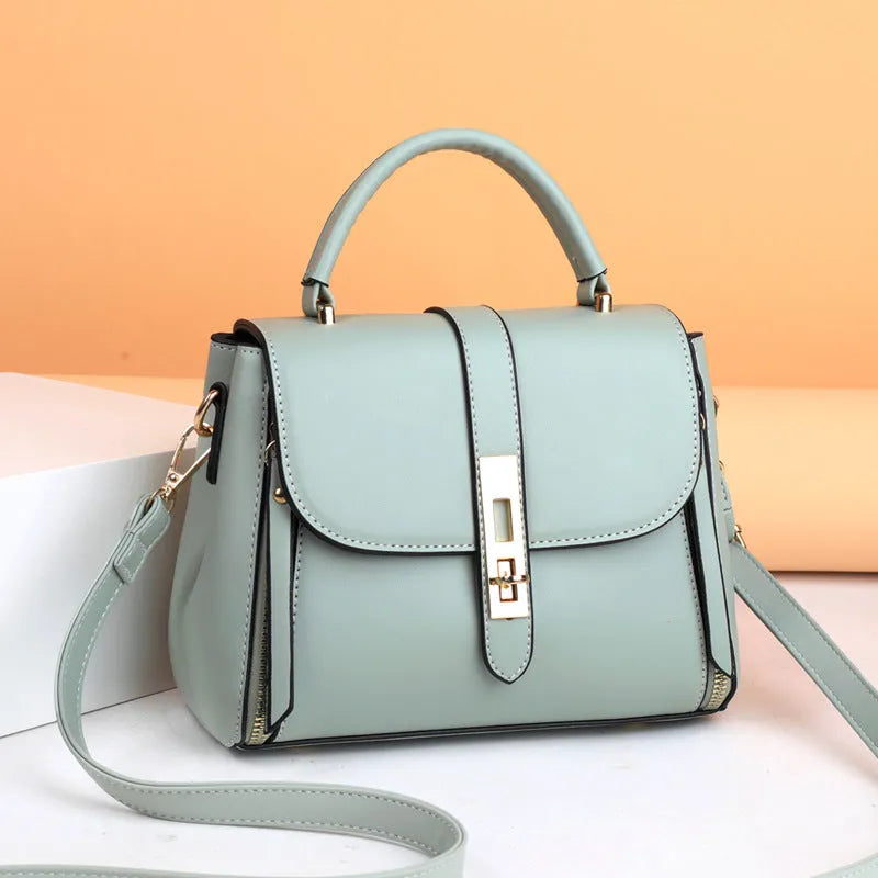 Women's soft PU leather shoulder bag in square vertical shape with single strap