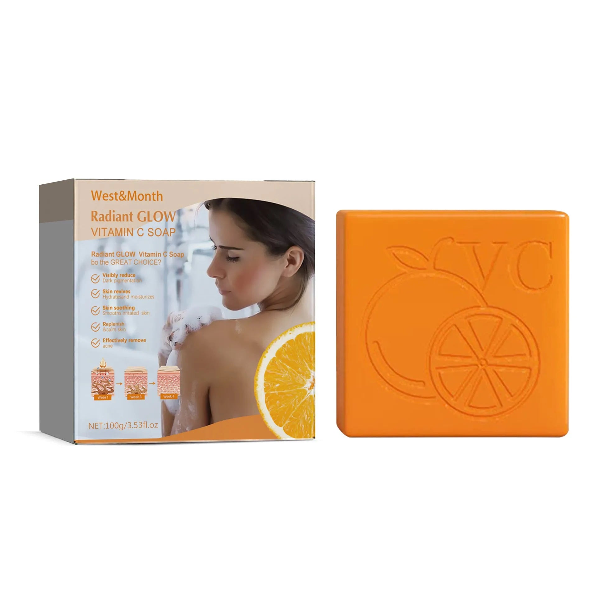 100g whitening vitamin body soap bar with kojic acid and botanical extracts