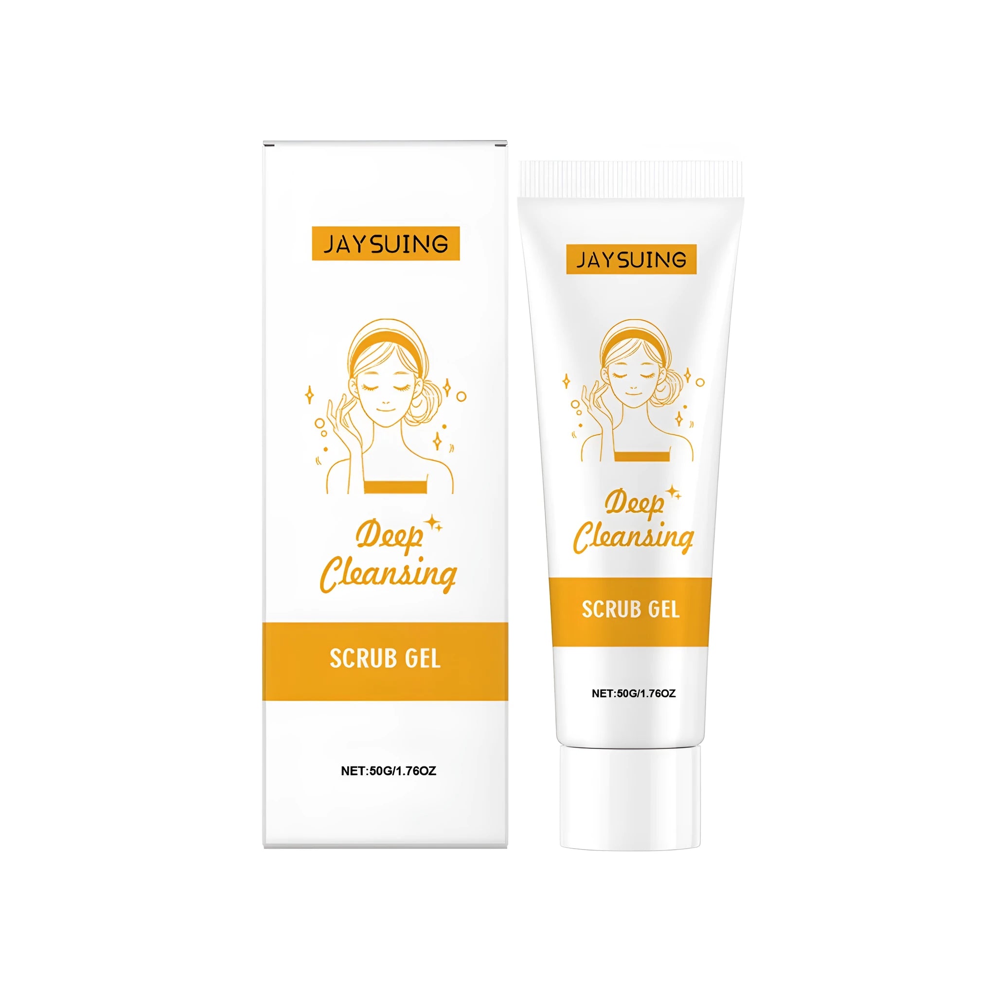50g tube of deep cleansing scrub gel with aloe vera and centella asiatica extract.
