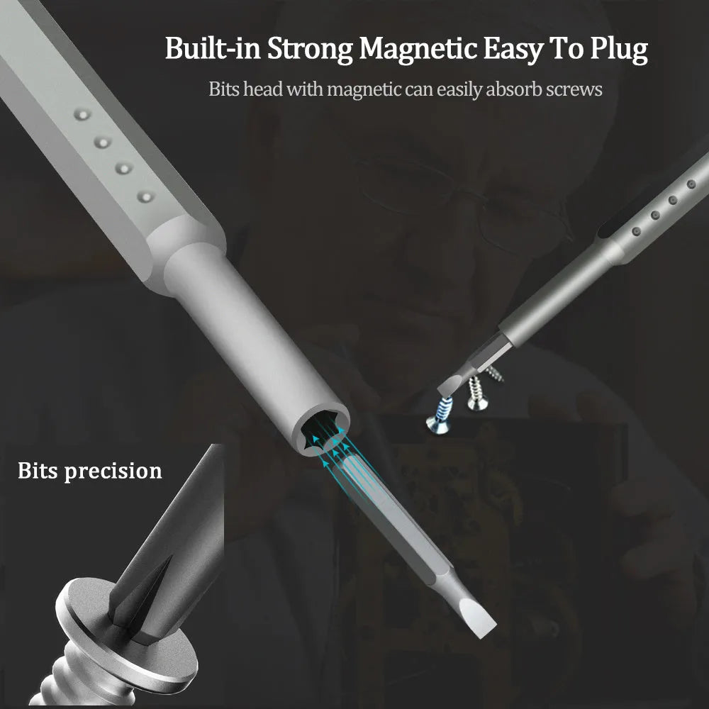 49-piece magnetic screwdriver set with cross and one word heads for mobile phone disassembly