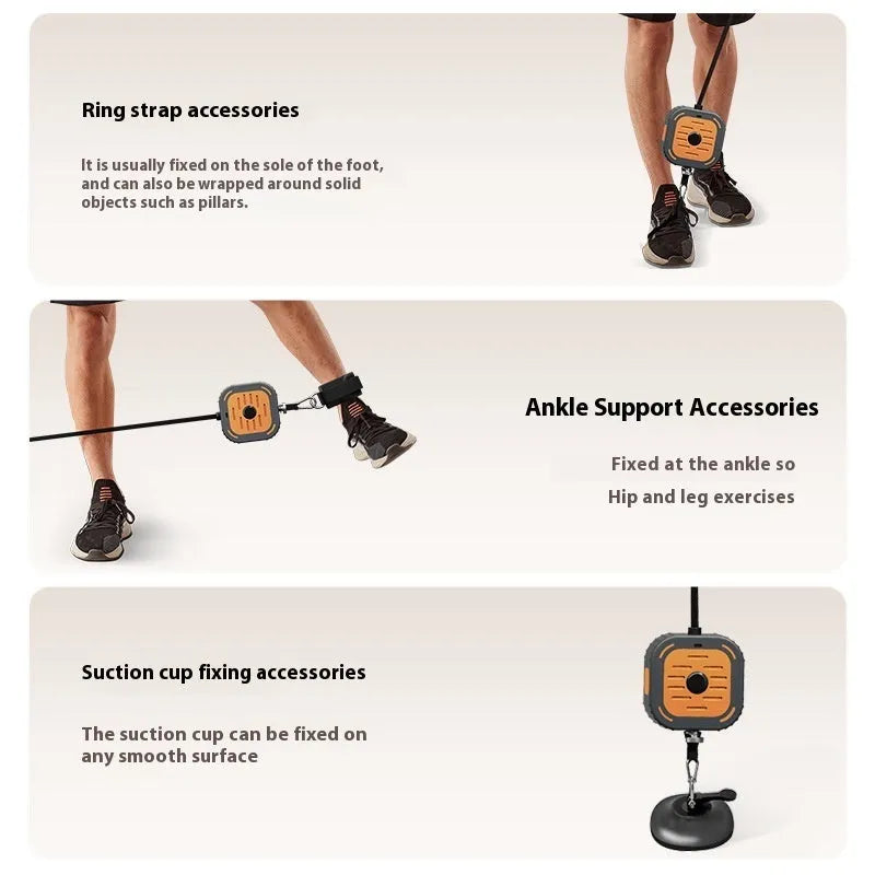 Adjustable power pump chest expander in vibrant orange with resistance bands for home strength training