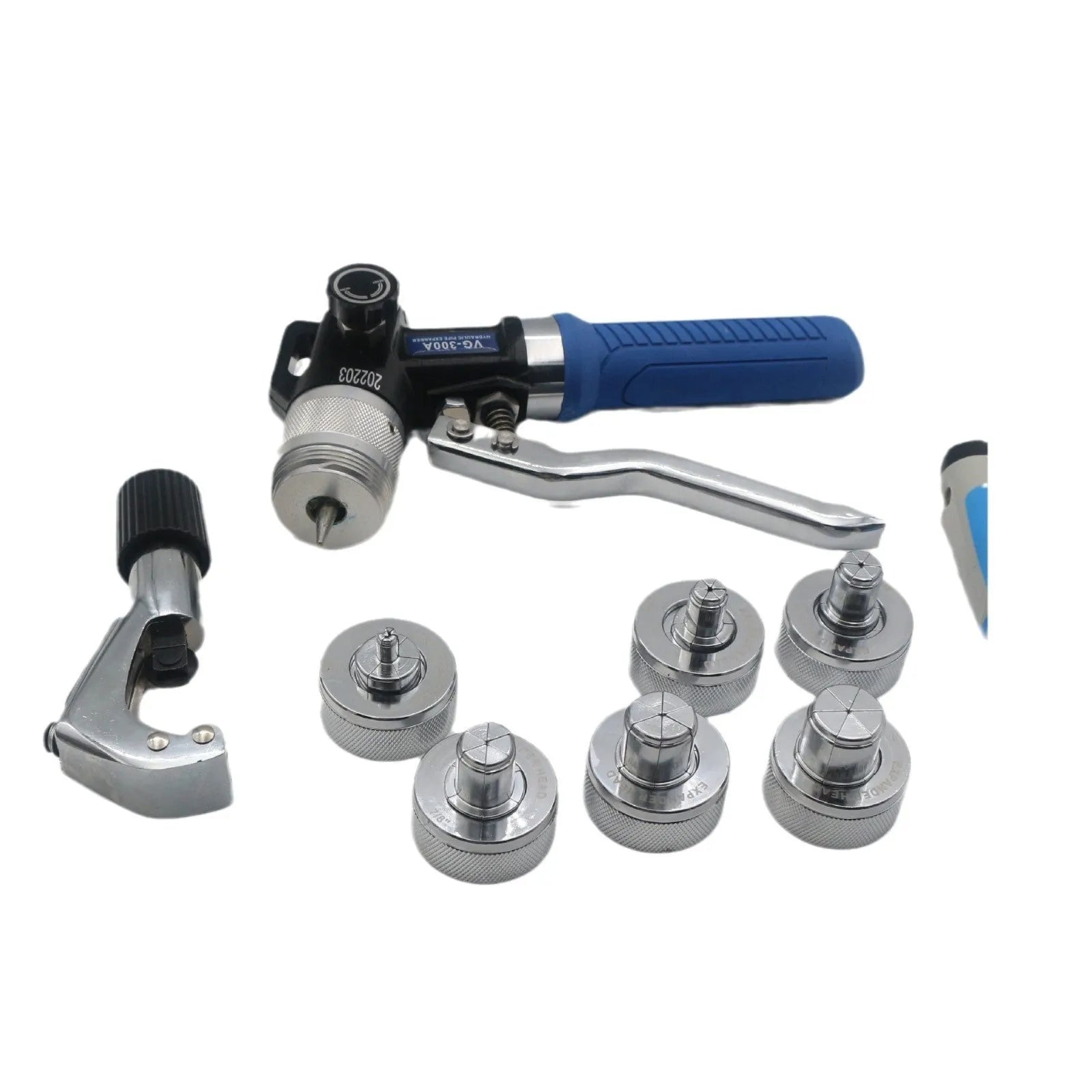 VG-300 style hydraulic tube expander tool for refrigeration maintenance