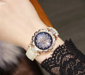 Women's wristwatch with full diamond bezel, round 32mm dial, water resistant to 30 metres, in multiple colour options