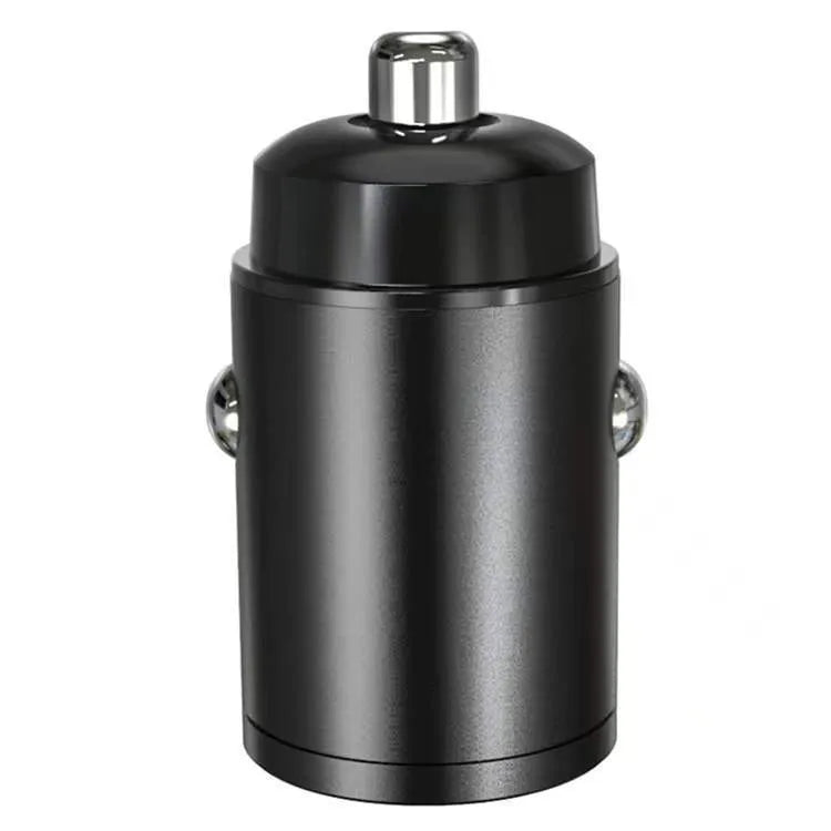 Mini 30W car cigarette lighter charger with zinc alloy housing in black colour