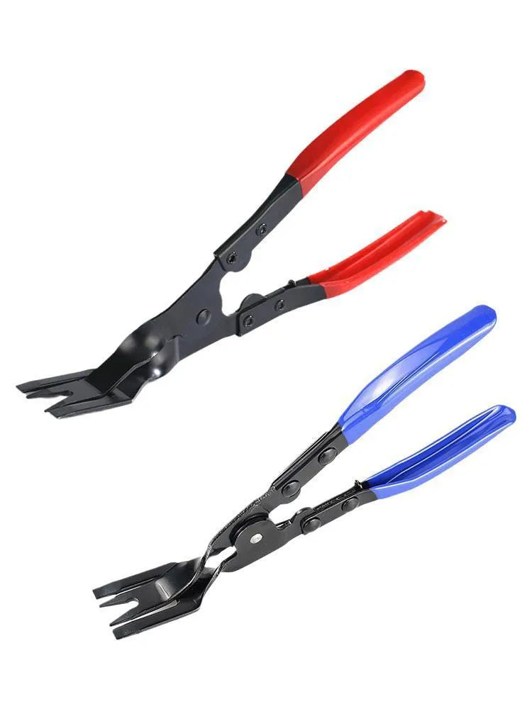 Blue steel car disassembly pliers for door panel and interior bracket removal measuring 235mm