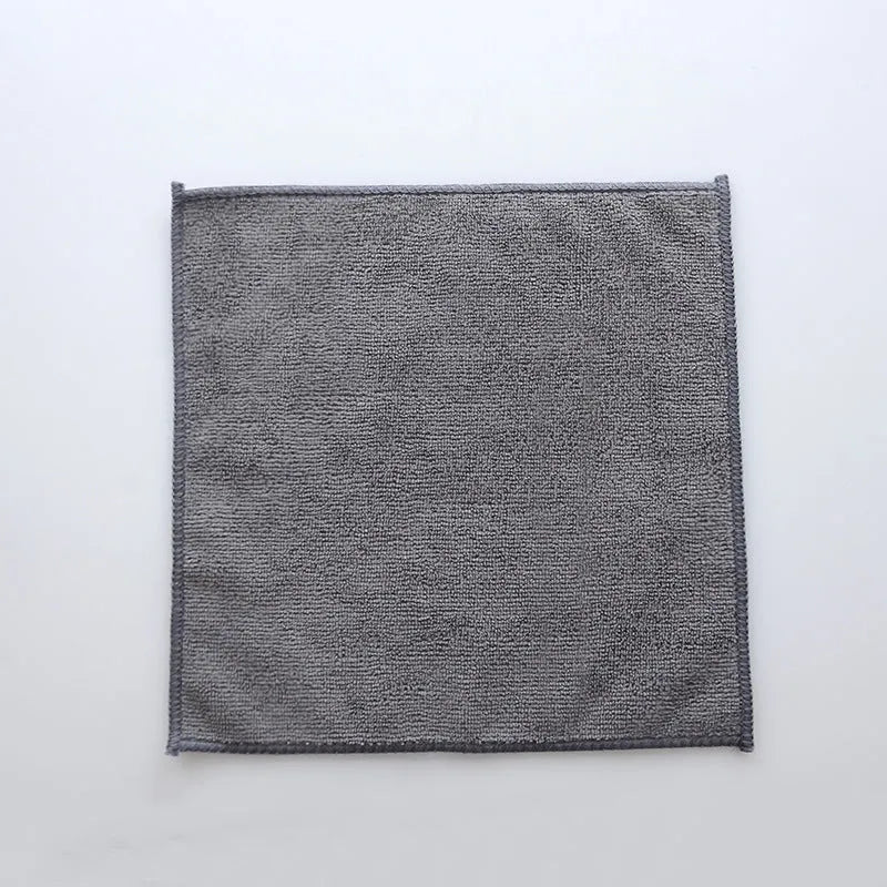 Grey square microfibre kitchen cleaning cloth for oil and grime on pots and bowls
