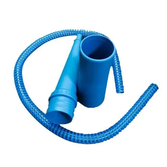 Blue suction pipe vacuum attachment with 114cm hose and three dust bags for appliance cleaning