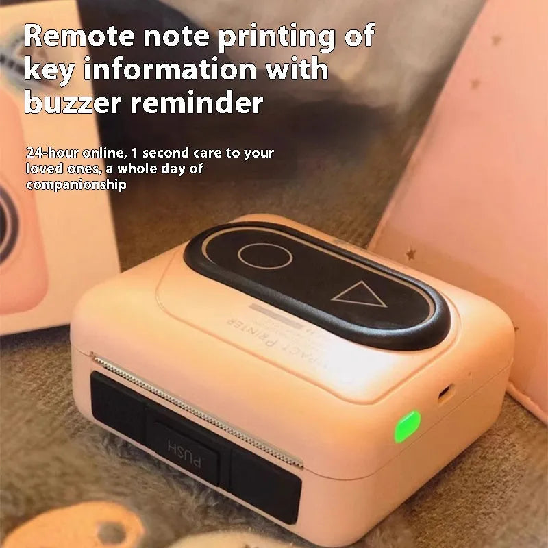 Bluetooth mini thermal printer in avocado green colour with compact 87x79x39mm dimensions for mobile phone printing