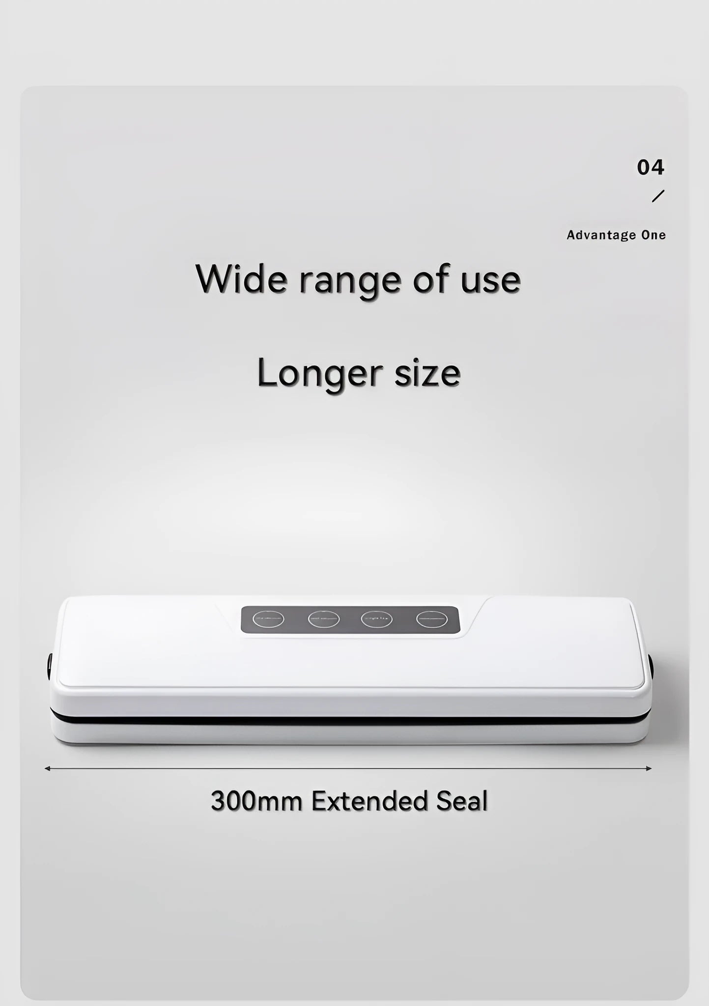 White compact automatic vacuum sealer machine for household food preservation on a kitchen counter.