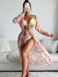 Women's printing pattern bikini swimsuit in European and American style.