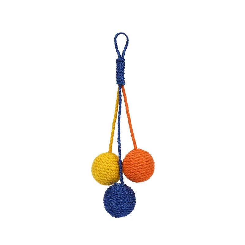 Cat teaser stick toy with catnip ball attachment, 255mm long with feather end.